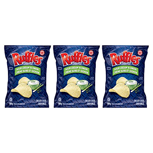 Ruffles Sour Cream N Onion Potato Chips 200G/7.05Oz, 3-Pack {Im