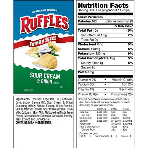 Frito Lay, Ruffles, Potato Chips, 7.75Oz Bag Pack Of 3 Choose