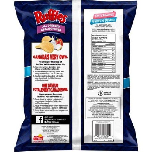 Lays Ruffles All Dressed Party Size 350G/12.3 Oz. {Imported Fro