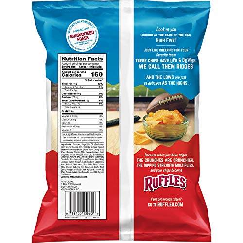 Ruffles Cheddar &Amp; Sour Cream Flavored Potato Chips, 8.5 Ounce
