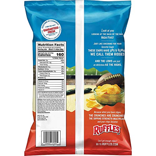 Ruffles Cheddar And Sour Cream Potato Chips, Party Size 16.12 Oz