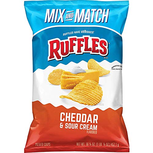 Ruffles Cheddar And Sour Cream Potato Chips, Party Size 16.12 Oz