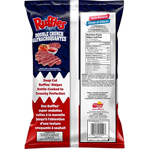 Ruffles Double Crunch Ketchup Potato Chips, 180G/6.3 Oz., {Impor