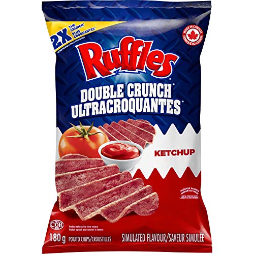 Ruffles Double Crunch Ketchup Potato Chips, 180G/6.3 Oz., {Impor