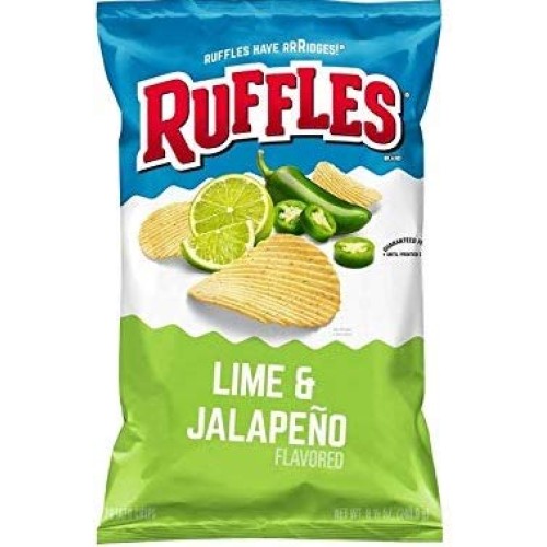 Ruffles Lime &Amp; Jalapeño Flavored Potato Chips, 8.5 Oz 2 Bags Ruffles Lime &Amp; Jalapeño Flavored Potato Chips, 8.5 Oz 2 Bags