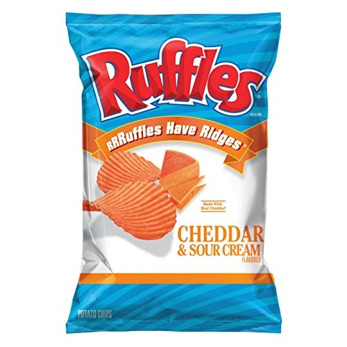 Ruffles Potato Chips, Cheddar And Sour Cream, 8.5 Ounce Pack Of 4
