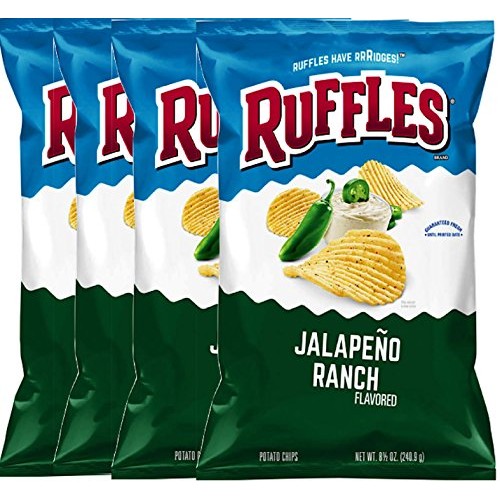 Ruffles Potato Chips Classic Hot Wings Flavored &Amp; Ruffles Jalape