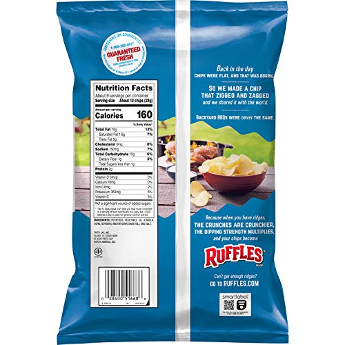 Ruffles Potato Chips Original Oz Bag, 8.5 Ounce
