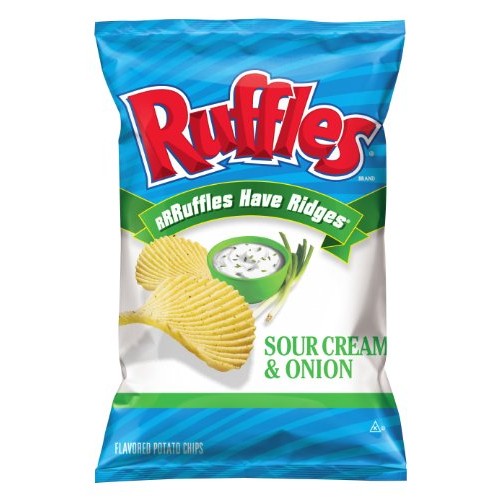 Ruffles Potato Chips, Sour Cream And Onion, 8.5 Ounce