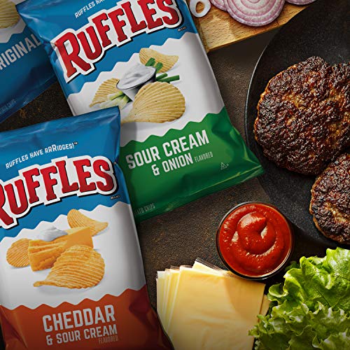 Ruffles Potato Chips Sour Cream Onion 8Oz Bag, Cheddar Cheese, 8 Ruffles Potato Chips Sour Cream Onion 8Oz Bag, Cheddar Cheese, 8