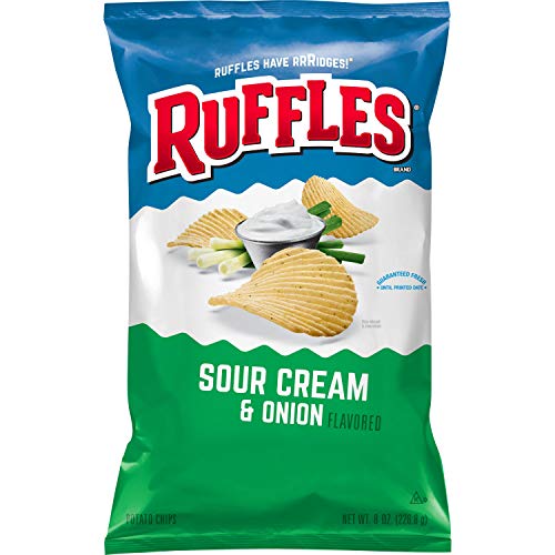 Ruffles Potato Chips Sour Cream Onion 8Oz Bag, Cheddar Cheese, 8 Ruffles Potato Chips Sour Cream Onion 8Oz Bag, Cheddar Cheese, 8