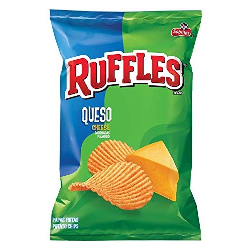 Ruffles Queso, Cheese Flavored Potato Chips, 1.125 Ounce Pack O