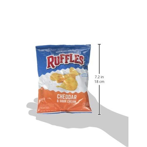 Ruffles Ridged Potato Chips, Cheddar &Amp; Sour Cream, 1.5 Oz