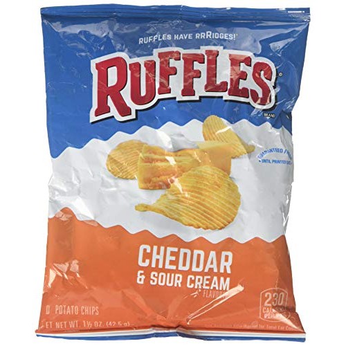 Ruffles Ridged Potato Chips, Cheddar &Amp; Sour Cream, 1.5 Oz