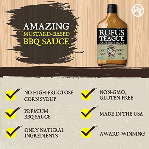 Rufus Teague: Kc Gold Bbq Sauce - Premium Barbecue Sauce - 2 X 1