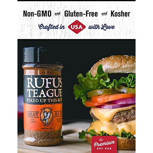 Rufus Teague Spicy Meat Rub – 6.5Oz Shaker – Fiery Bbq Seasoning