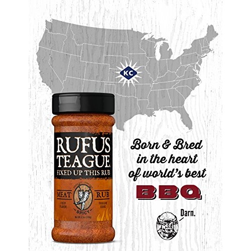 Rufus Teague Spicy Meat Rub – 6.5Oz Shaker – Fiery Bbq Seasoning