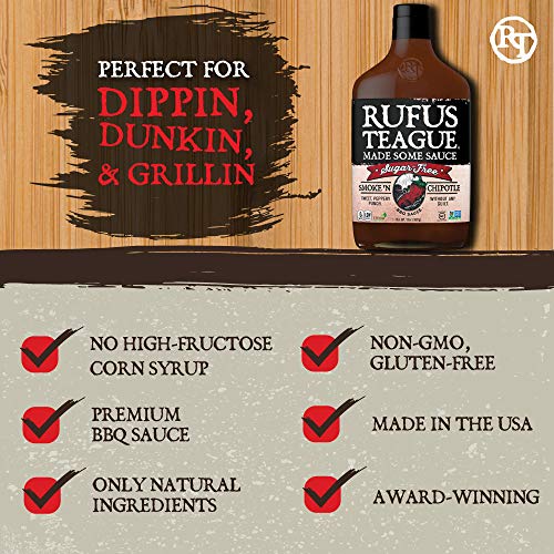 Rufus Teague Sugar Free Bbq Sauce Smoke N Chipotle, 13Oz 369G