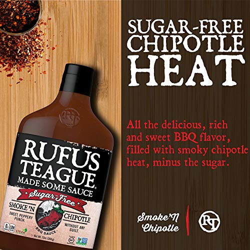 Rufus Teague Sugar Free Bbq Sauce Smoke N Chipotle, 13Oz 369G