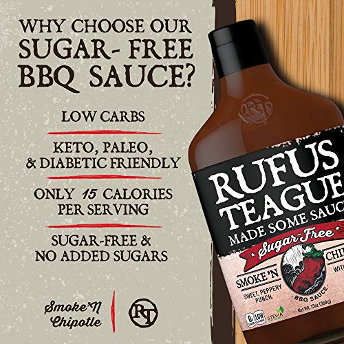 Rufus Teague Sugar Free Bbq Sauce Smoke N Chipotle, 13Oz 369G