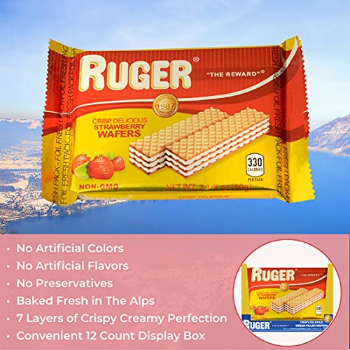 Ruger Austrian Wafers Strawberry, 2.125 Ounce Pack Of 12