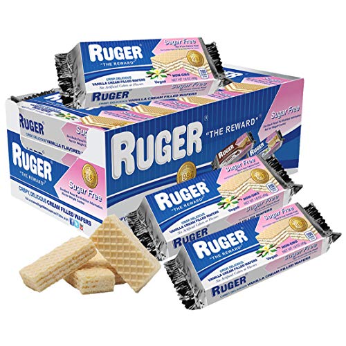 RUGER SUGAR FREE VANILLA Wafers, 1.6 OZ Pack of 12