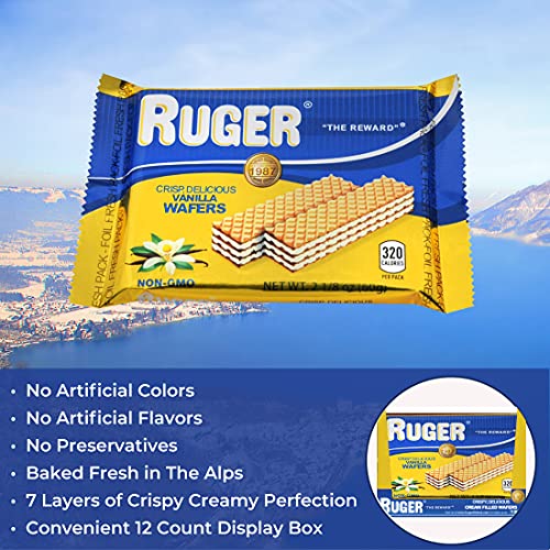 Ruger Wafers Austrian Wafers, Vanilla, 2.125 Ounce Pack of 12