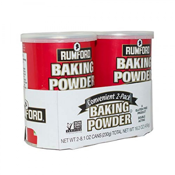 Rumford Baking Powder 8.1oz, NON-GMO Gluten Free, Vegan, Vegetar...