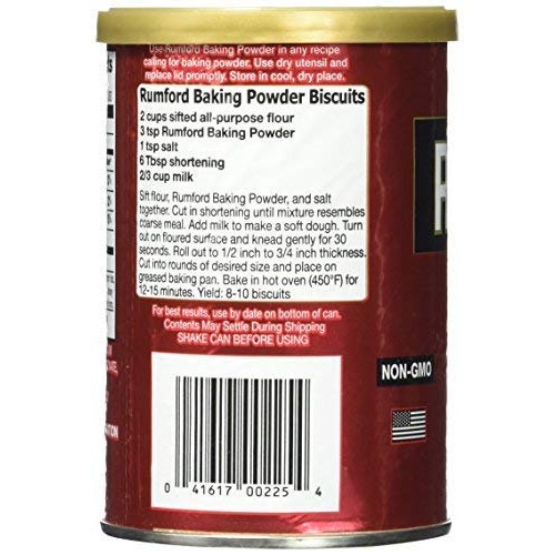 Rumford Aluminum Free Baking Powder, 8.1-Ounce Canisters - Pack