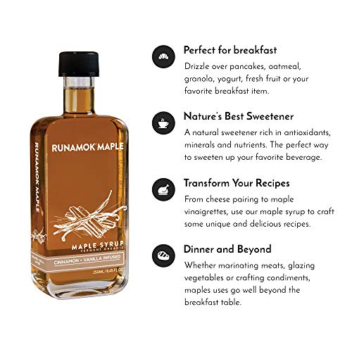 Runamok Maple Cinnamon-Vanilla Infused Maple Syrup - Authentic &Amp;