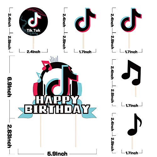 Runide Tik T-Ok Happy Birthday Cake Topper,Birthday Decorations