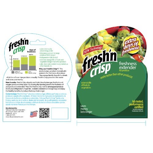 Tekquest 63042 Fresh N Crisp Produce Freshness Extender, Pack Of 4