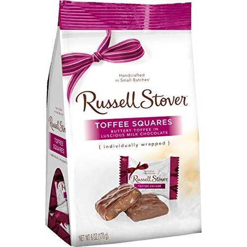 Russell Stover Milk Chocolate Toffee Squares Mini Gusset 6oz pa...