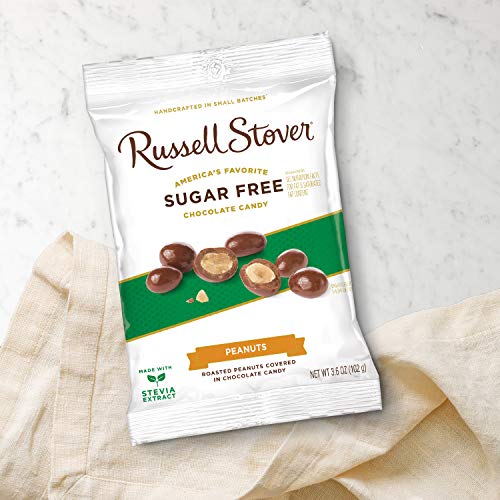 Russell Stover Sugar Free Chocolate Covered Peanuts, 3.6 Oz. Bag