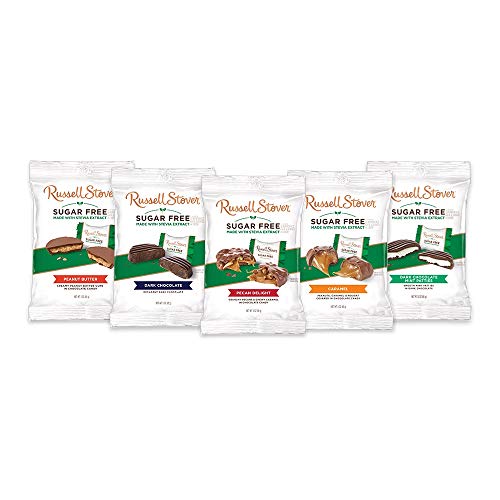 Russell Stover Sugar Free Toffee Squares With Stevia, 3 Ounce Ba