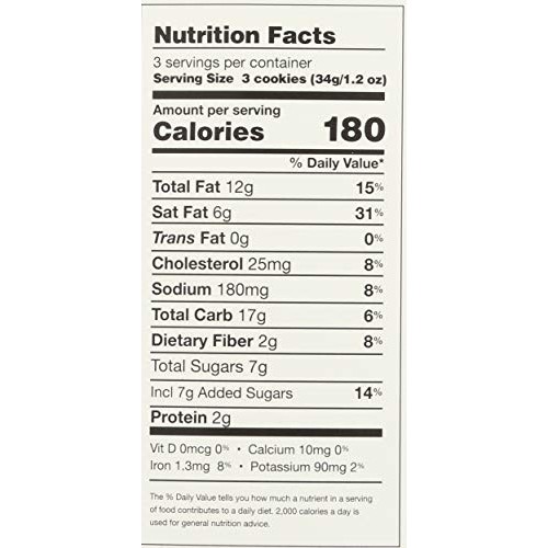 Rustic Bakery Cookies Shortbread Chocolate Cacao Nibs, 4 Oz