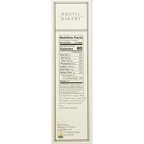 Rustic Bakery Gourmet Flatbread Crackers Rosemary &Amp; Olive Oil 6