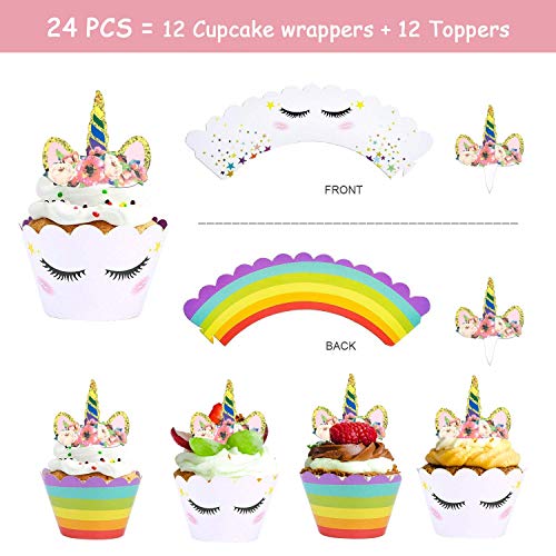 Unicorn Birthday Party Supply Including Unicorn Horn Cake Topper