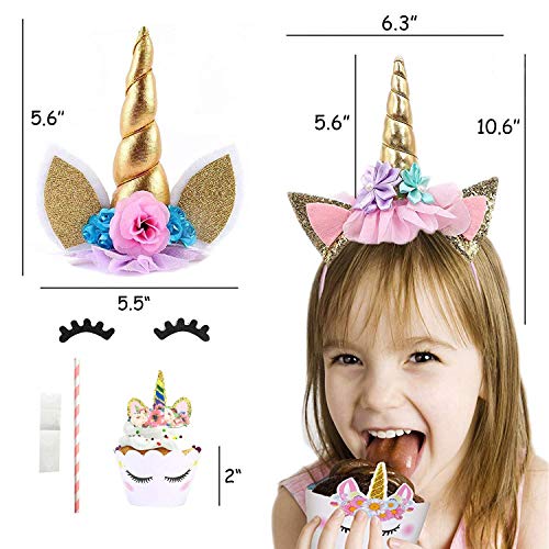 Unicorn Birthday Party Supply Including Unicorn Horn Cake Topper
