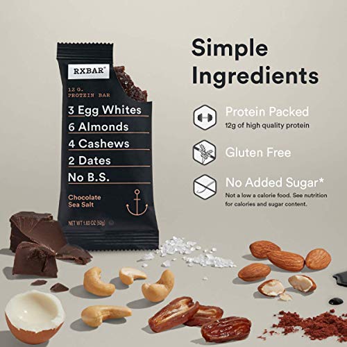 Rxbar Whole Food Protein Bar, Chocolate Sea Salt, 1.83 Ounce Pa