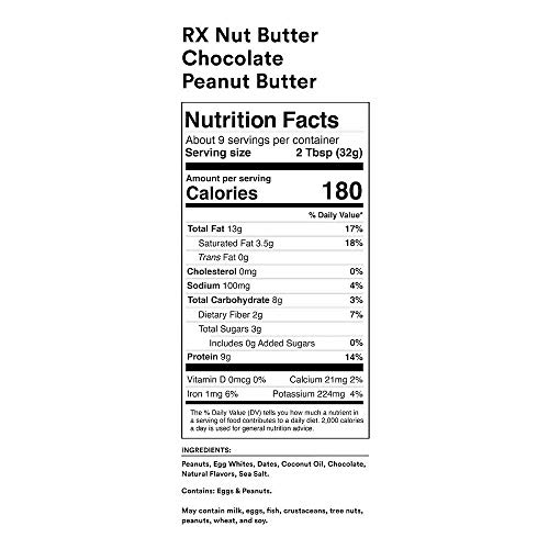 Rx Nut Butter, Chocolate Peanut Butter Jar, 10 Ounce Pack Of 2