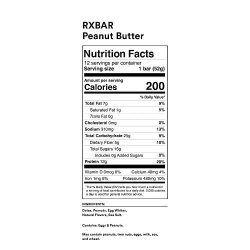 Rxbar, Peanut Butter, Protein Bar, 1.83 Ounce Pack Of 24 Break