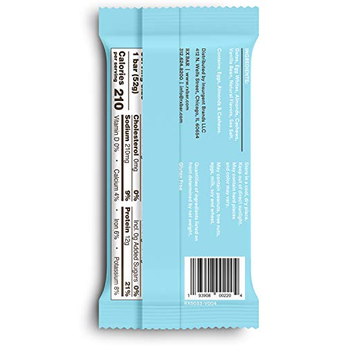 Rxbar, Vanilla Almond, Protein Bar, 1.83 Ounce Pack Of 12, Hig