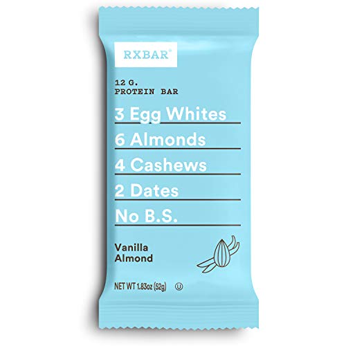 Rxbar, Vanilla Almond, Protein Bar, 1.83 Ounce Pack Of 12, Hig