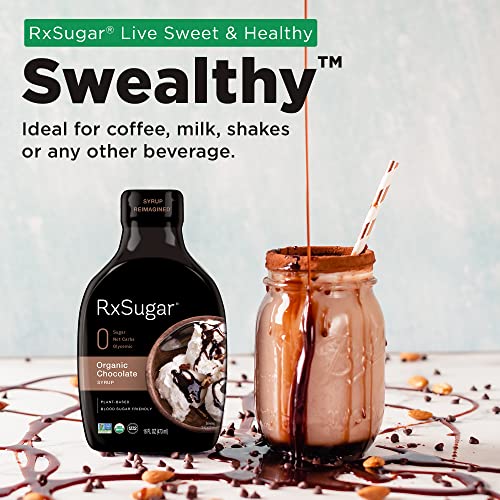 RxSugar Delicious Plant-Based Organic Chocolate Syrup, 16 oz | A...