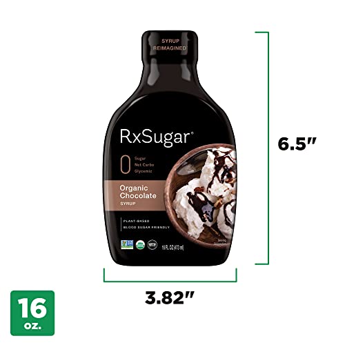 RxSugar Delicious Plant-Based Organic Chocolate Syrup, 16 oz | A...