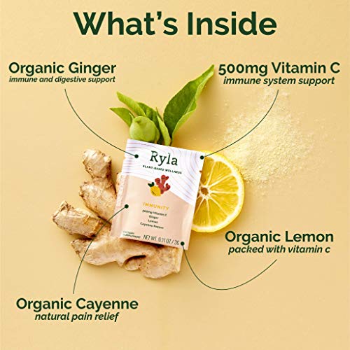 Ryla - Ginger Lemon Cayenne Juice Shot Superfood Powder - 500Mg
