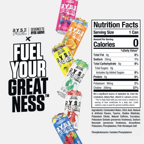 RYSE Fuel Energy Drink | On The Go Energy | 0 Sugars | 0 Calorie... RYSE Fuel Energy Drink | On The Go Energy | 0 Sugars | 0 Calorie...