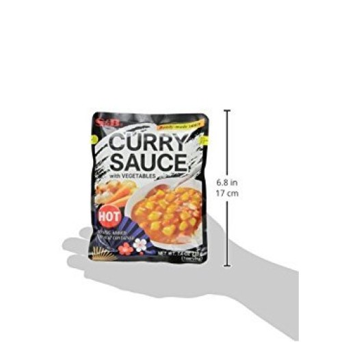 S&B Curry Sauce with Vegetables Hot, 7.4 Ounce Pack of 10