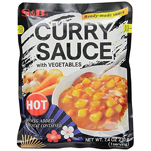 S&B Curry Sauce with Vegetables Hot, 7.4 Ounce Pack of 10